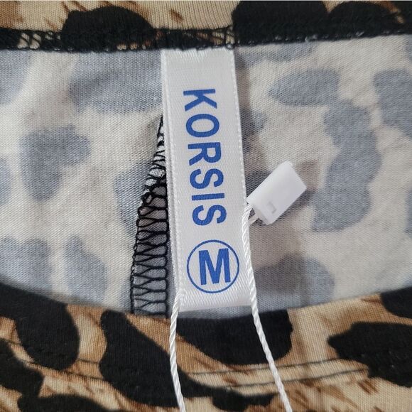 Korsis Animal Print Round Neck Swing Short Sleeve Jersey Dress - Picture 6 of 16